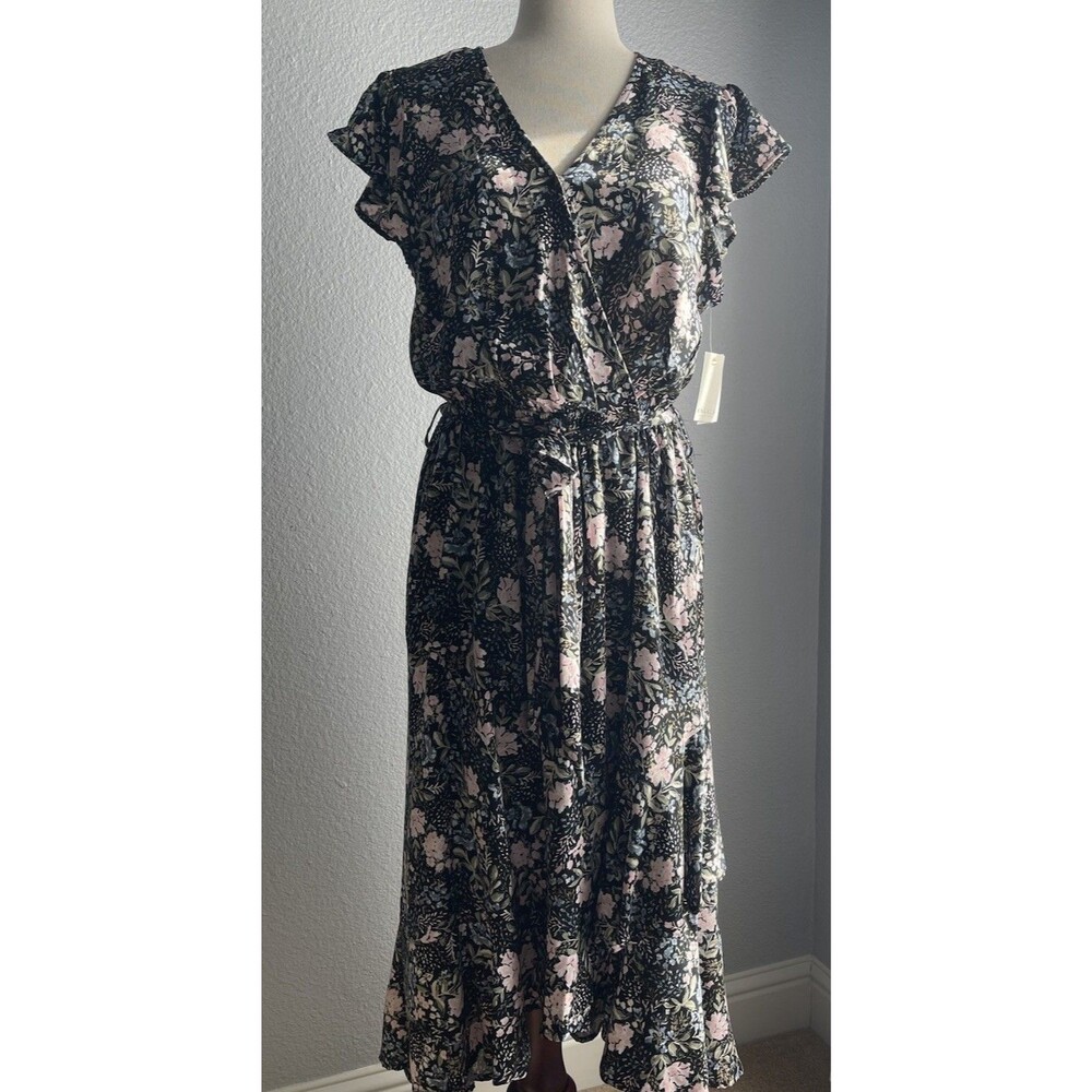 NWT Angels Women’s high low feminine ruffle floral flowy dress Large cottagecore